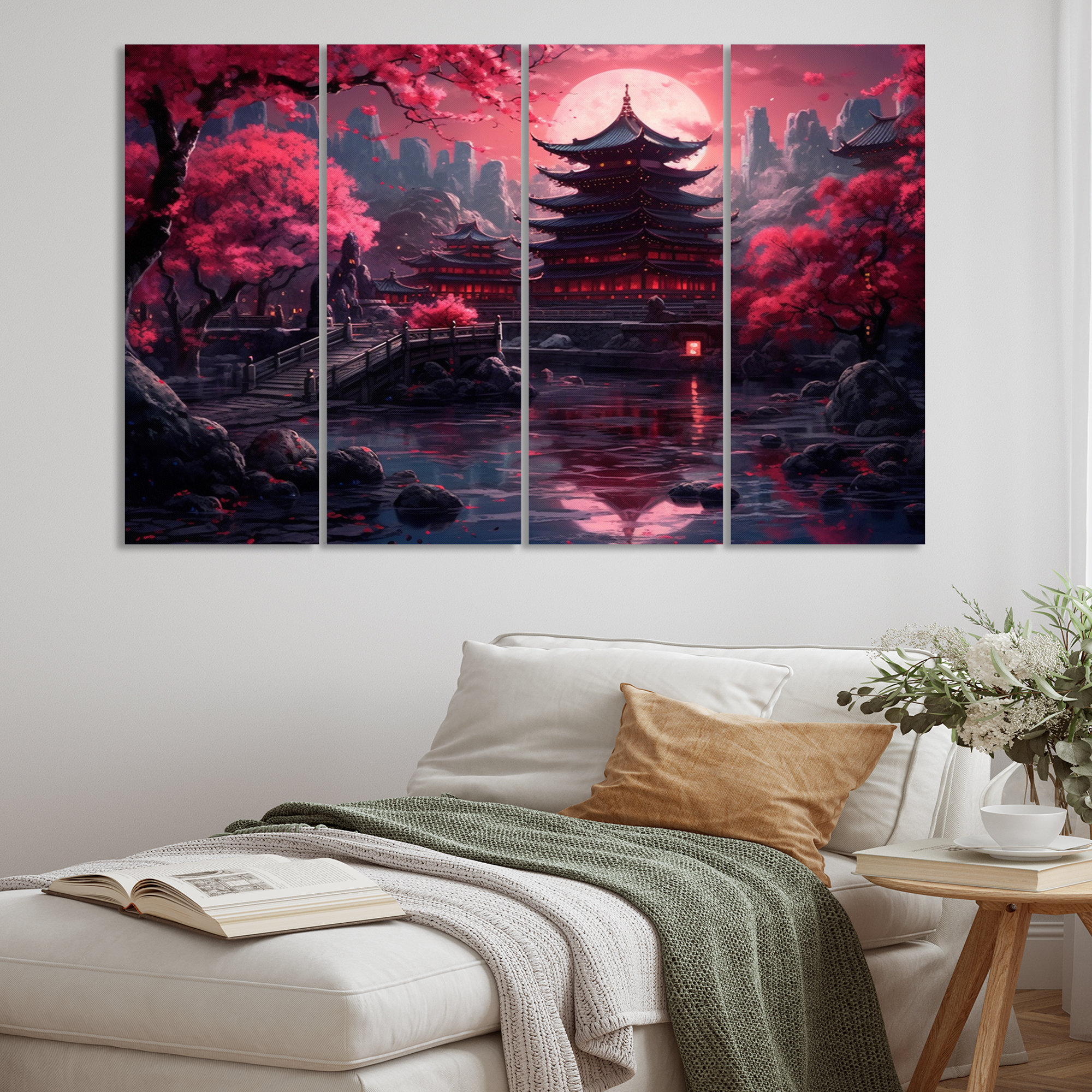 Design Art Land Of The Rising Sun Japanese Wall Art Living Room 4